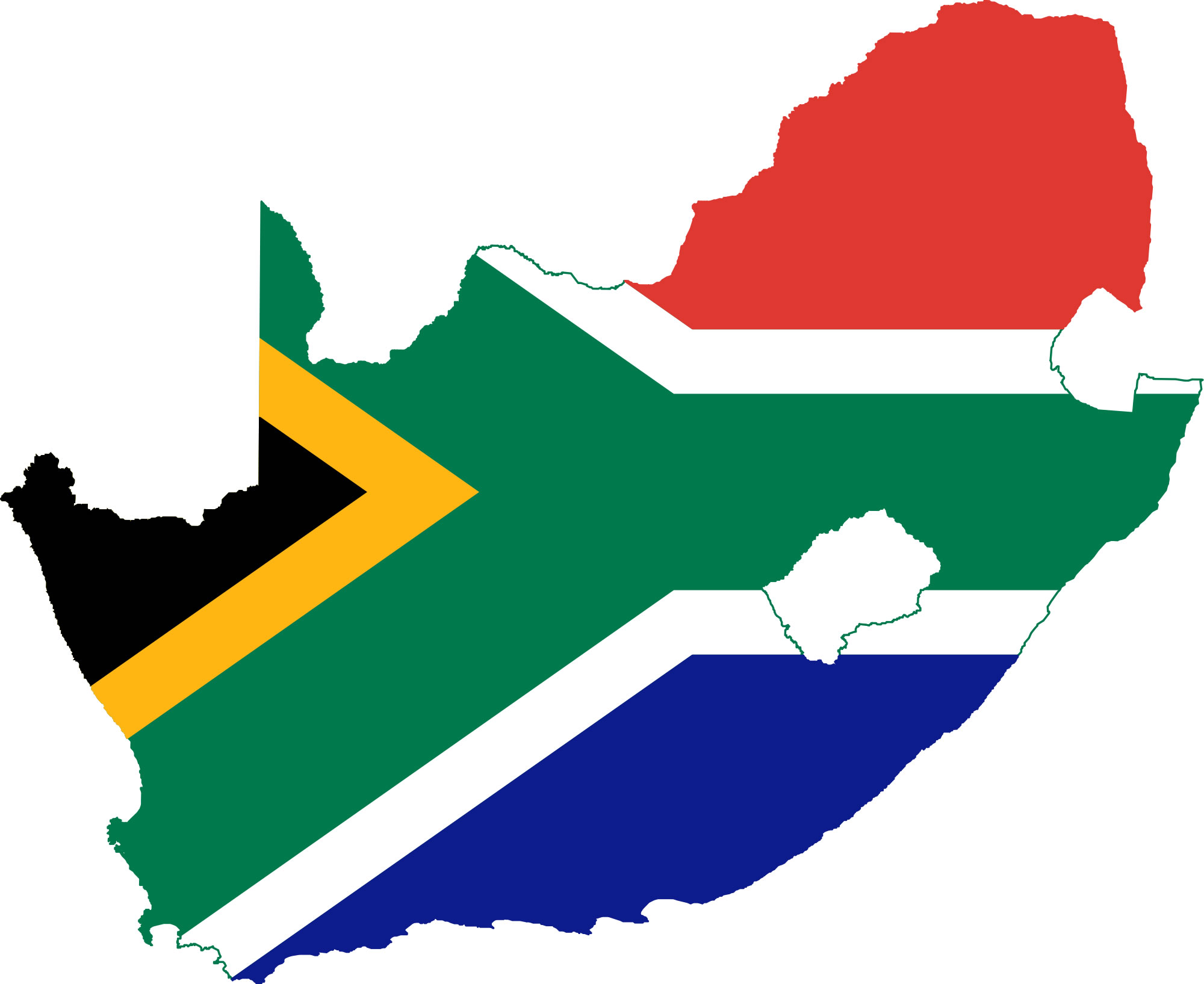 carte drapeaux afrique du sud