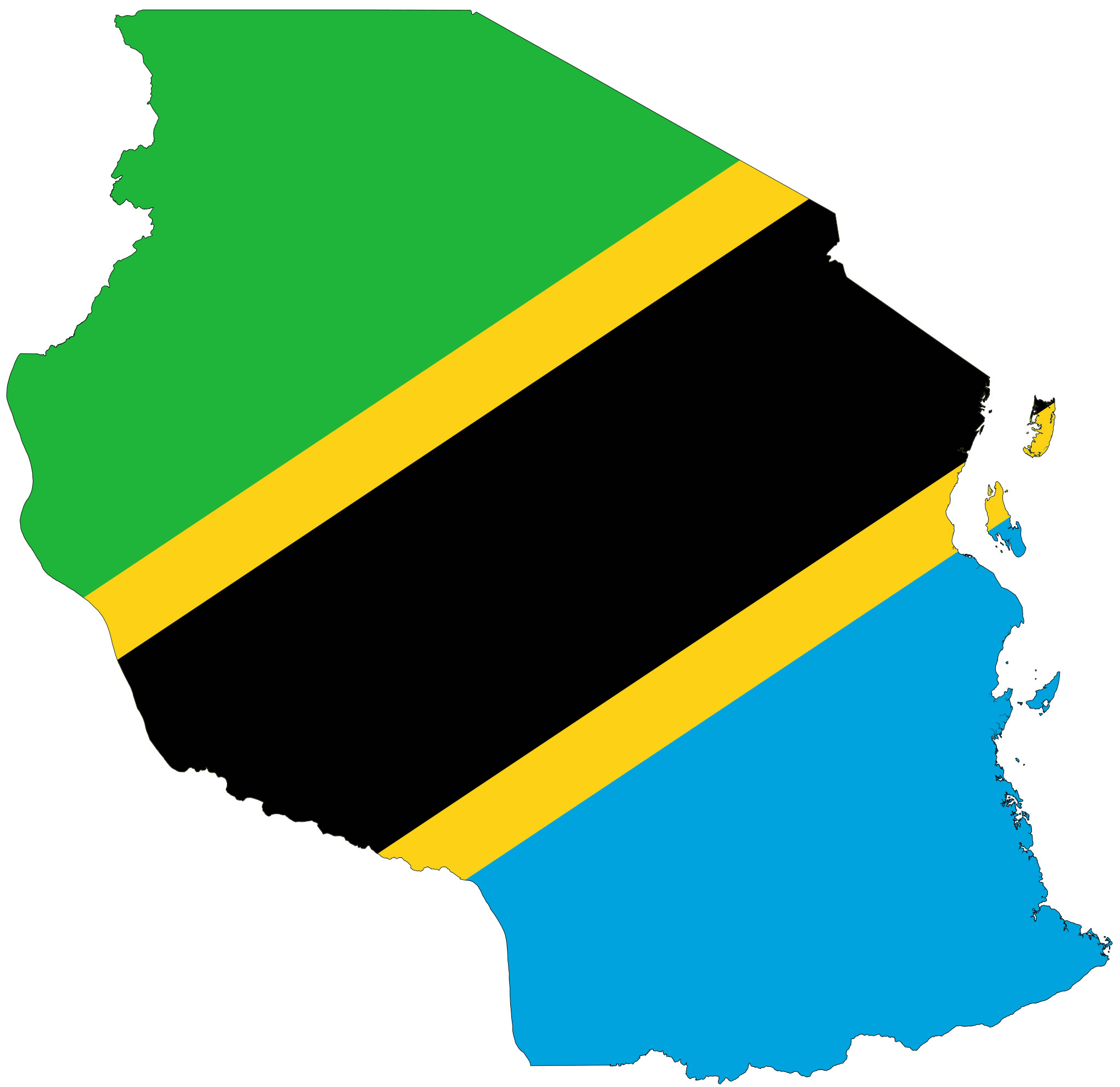 carte drapeaux tanzanie